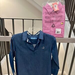 NWT XS Augusta National Golf Pink Masters Magnolia Lane Polo & NWOT Denim Shirt